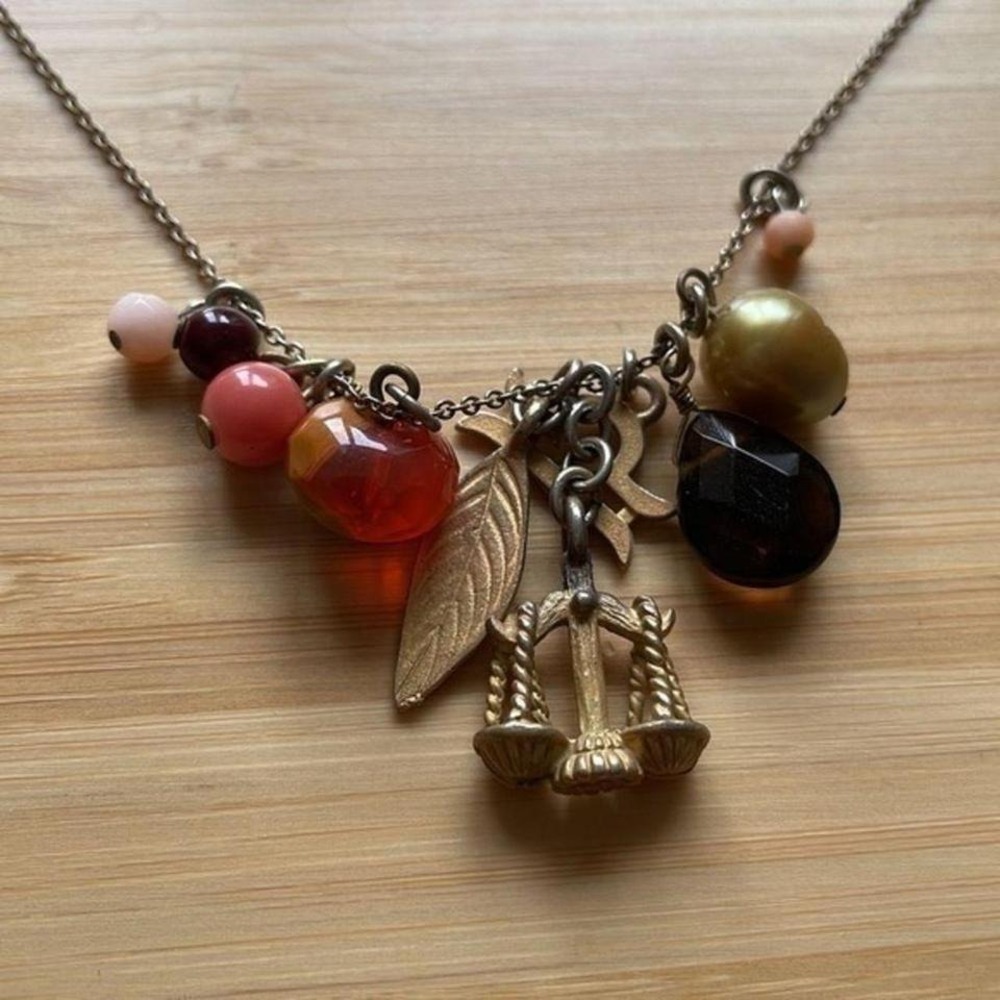 Libra Charm Necklace Zodiac Sign Astrology Jewelry Accessory - Picture 4 of 5